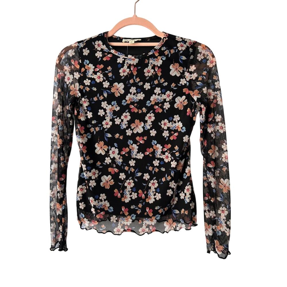 NWT Crown of Hearts Long Sleeve Girl’s 2pc Black Floral Skirt Set-Medium - Picture 2 of 12